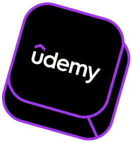 Udemy logo on top of a keyboard key cap