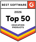 G2-Badge in der Sparte „Beste Software 2026 – die 50 besten Bildungsprodukte“