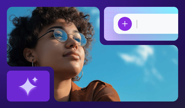 Woman with glasses looking into the blue sky