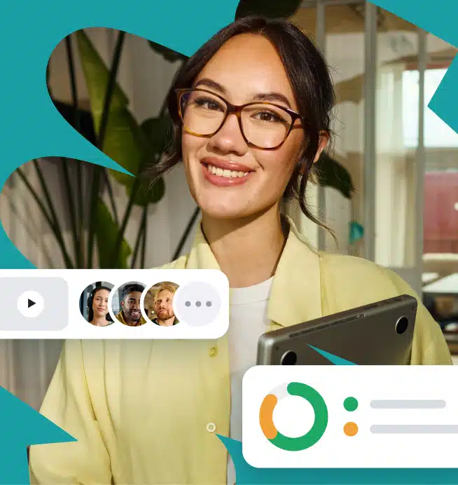 Female employee with glasses smiling